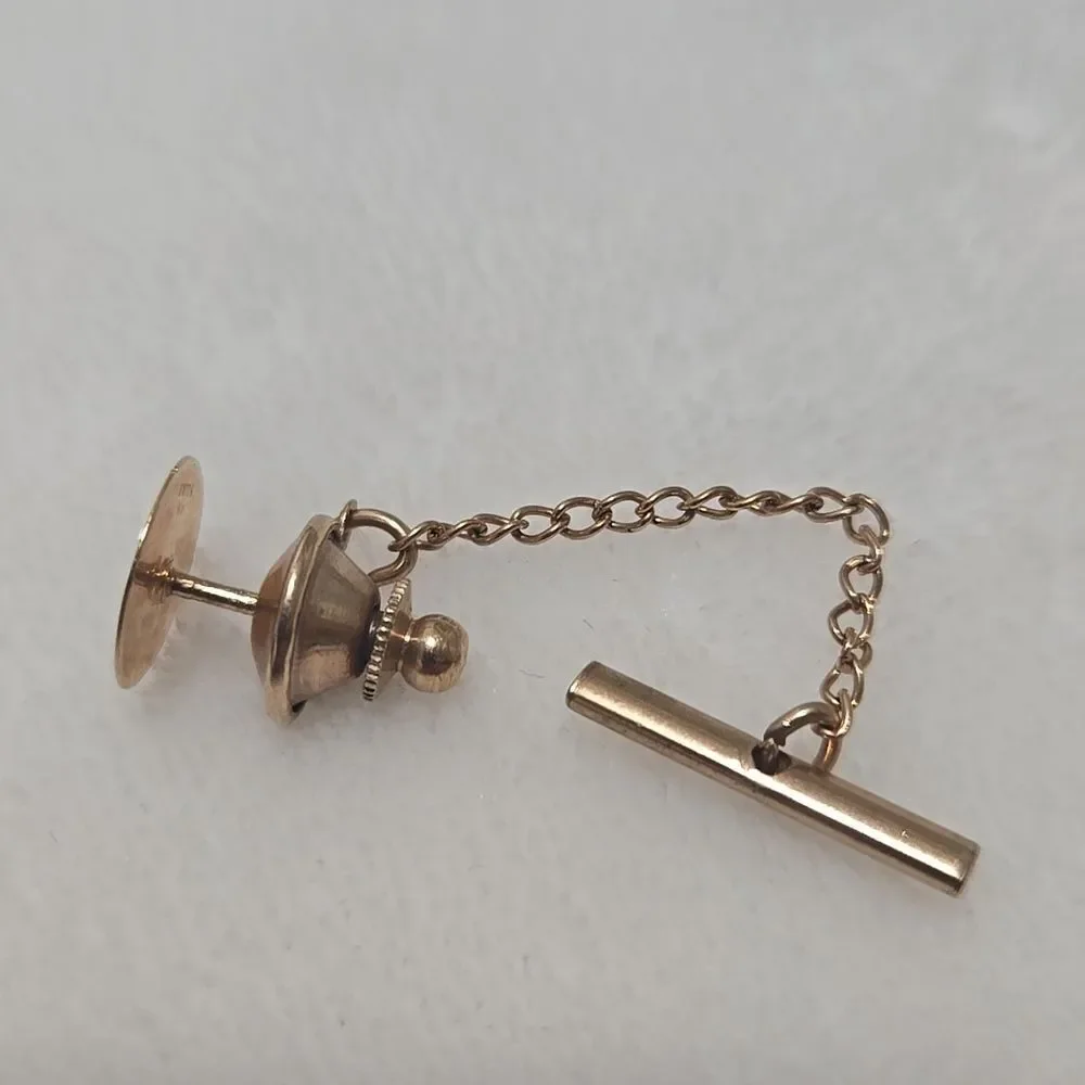 14k Gold Tie Tack with Monogram F
